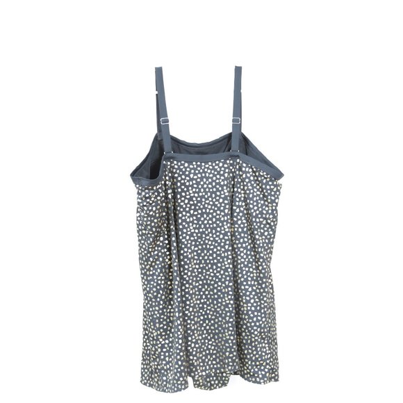 Plus size Black and Gold Polka-dot Swim Dress, See measurements - Picture 2 of 9